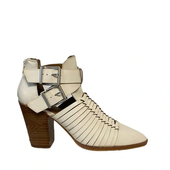 Gianni Bini Summer Casual Chic Wrapped Up Buckle Detail Ankle Bootie White 8.5 - Picture 4 of 14